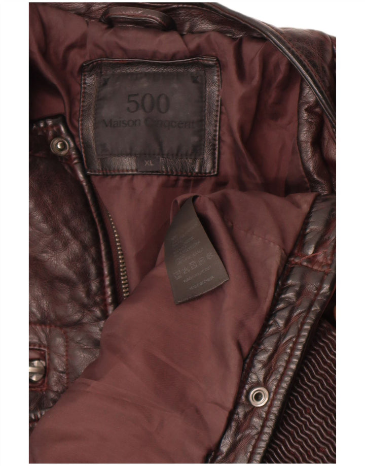 Maison Cinqcent Женская куртка из искусственной кожи UK 18 XL Темно-бордовый полиуретан
