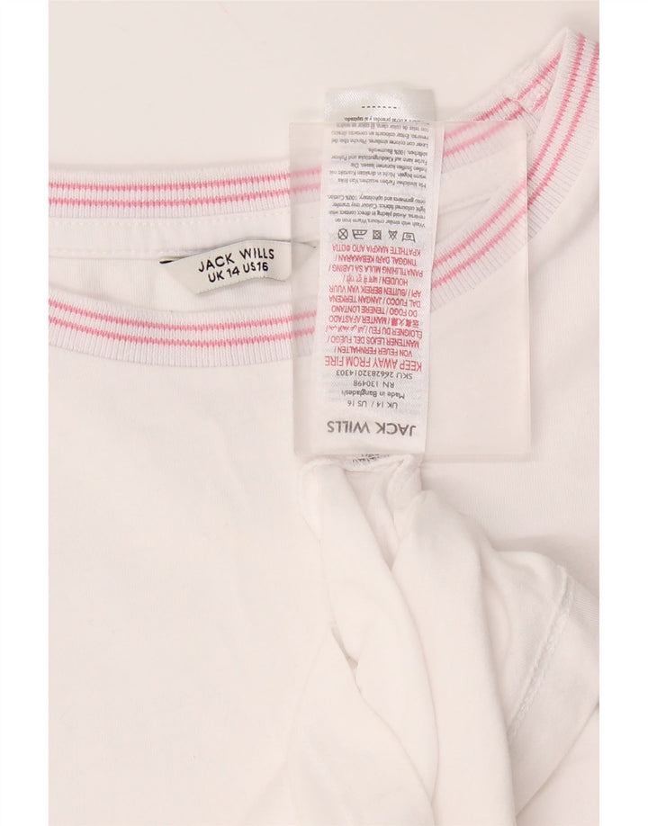 Женская футболка Jack Wills Top UK 14, средний белый хлопок, белый цвет