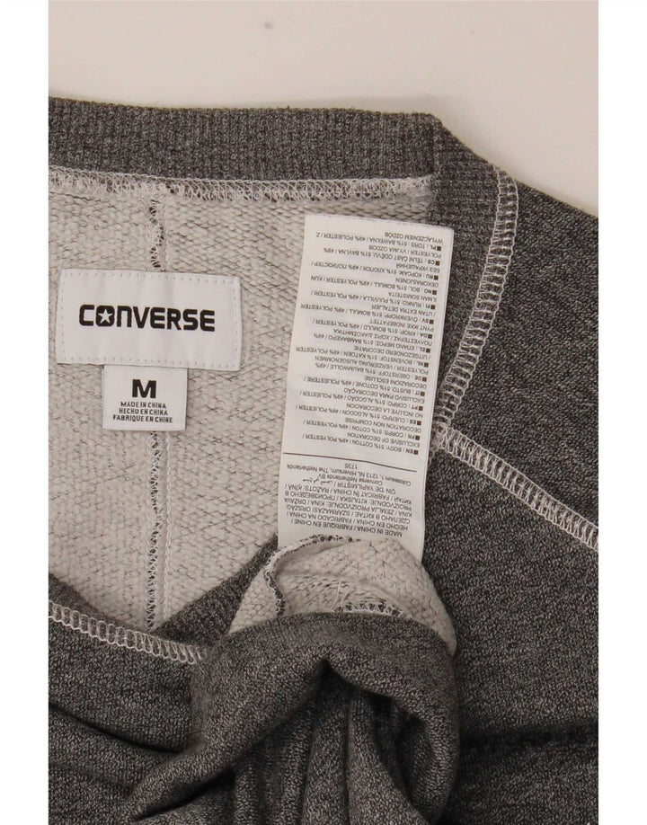 Мужской свитшот с рисунком Converse, хлопковый джемпер среднего серого цвета