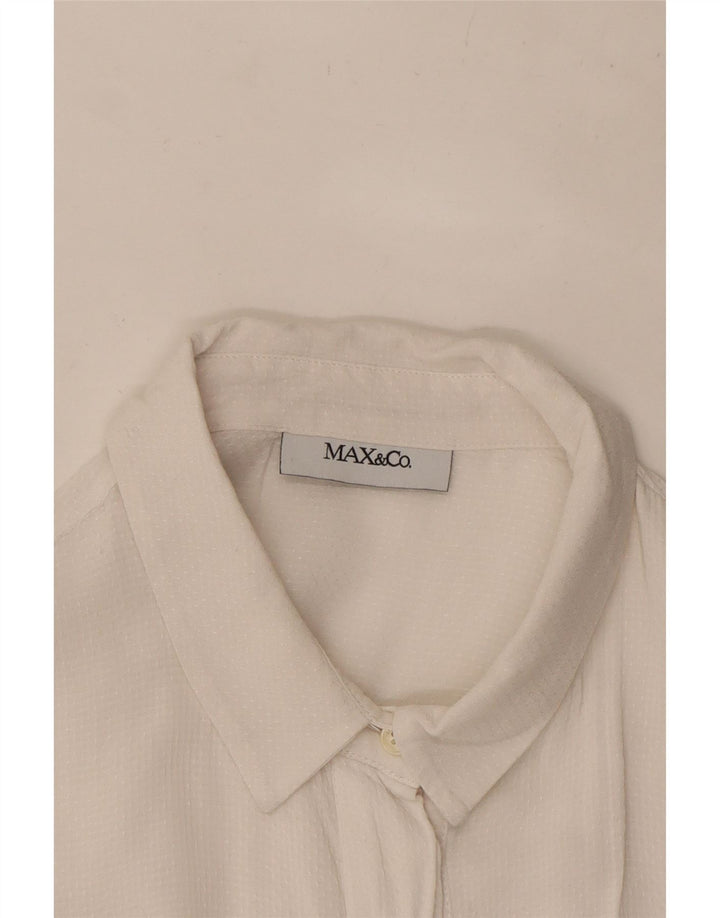 Женская укороченная рубашка Max & Co. UK 10, маленькая, белая в крапинку