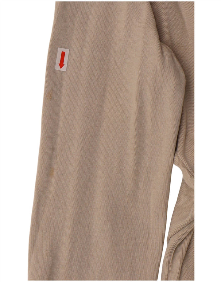 Женская укороченная блузка Calvin Klein UK 14, большой размер, бежевый хлопок