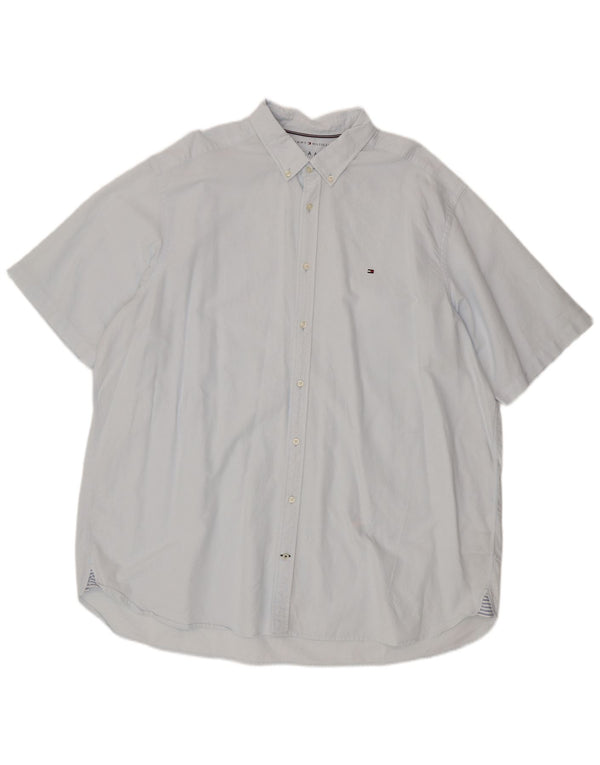 Мужская рубашка с коротким рукавом Tommy Hilfiger 3XL, синяя, хлопок