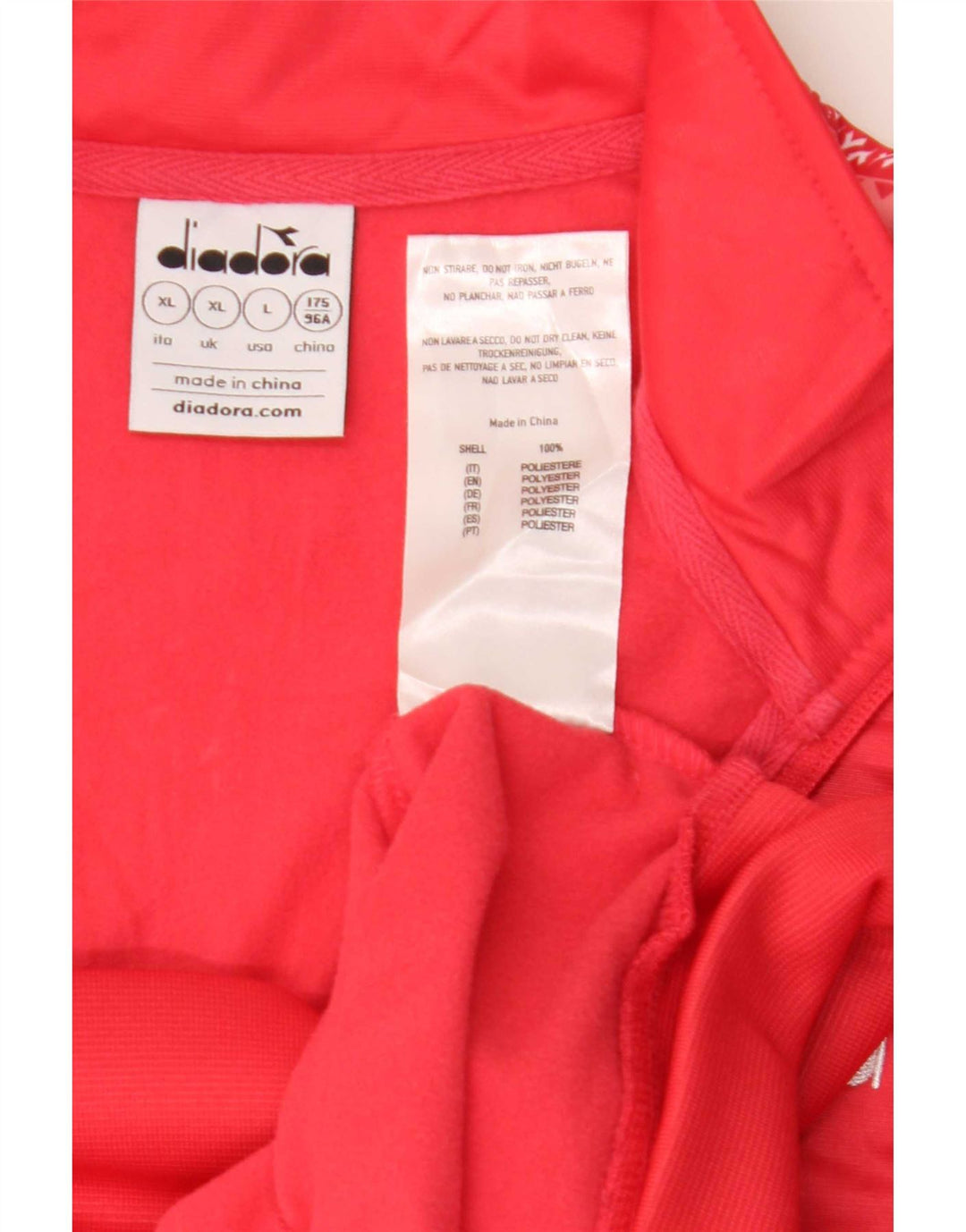 Женский спортивный костюм Diadora с графическим рисунком, верхняя куртка UK 18 XL, красный полиэстер