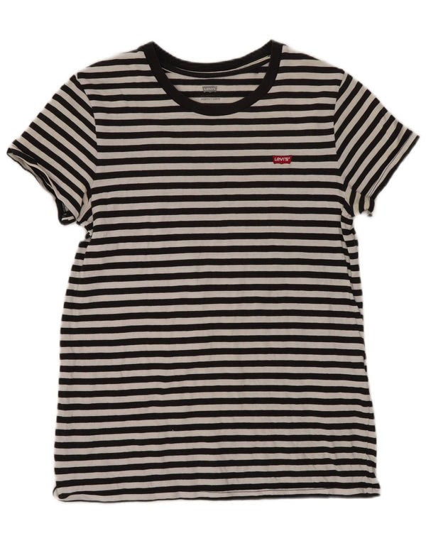 Женская футболка Levi's Top UK 4 XS, хлопок в черную полоску