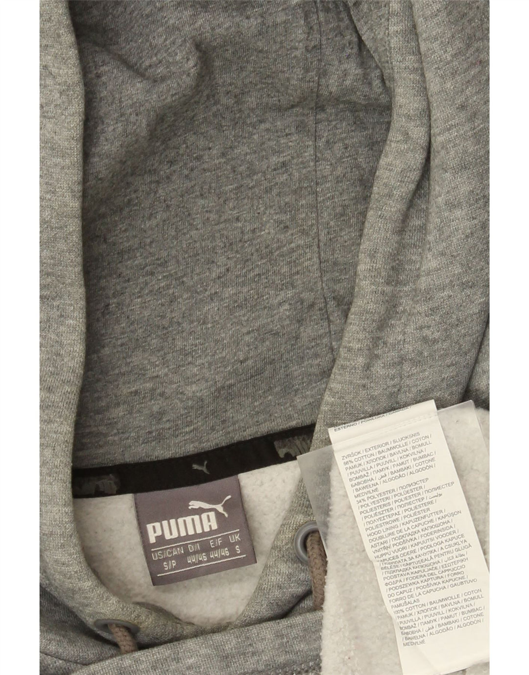 Мужской джемпер с капюшоном Puma, маленький серый, хлопок с цветными блоками