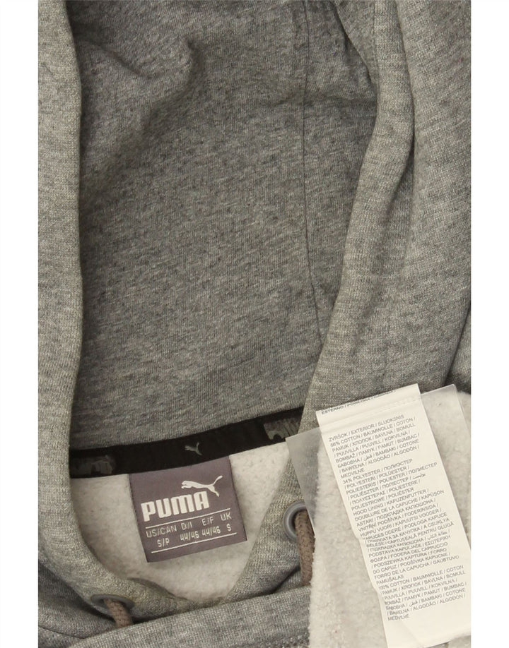 Мужской джемпер с капюшоном Puma, маленький серый, хлопок с цветными блоками