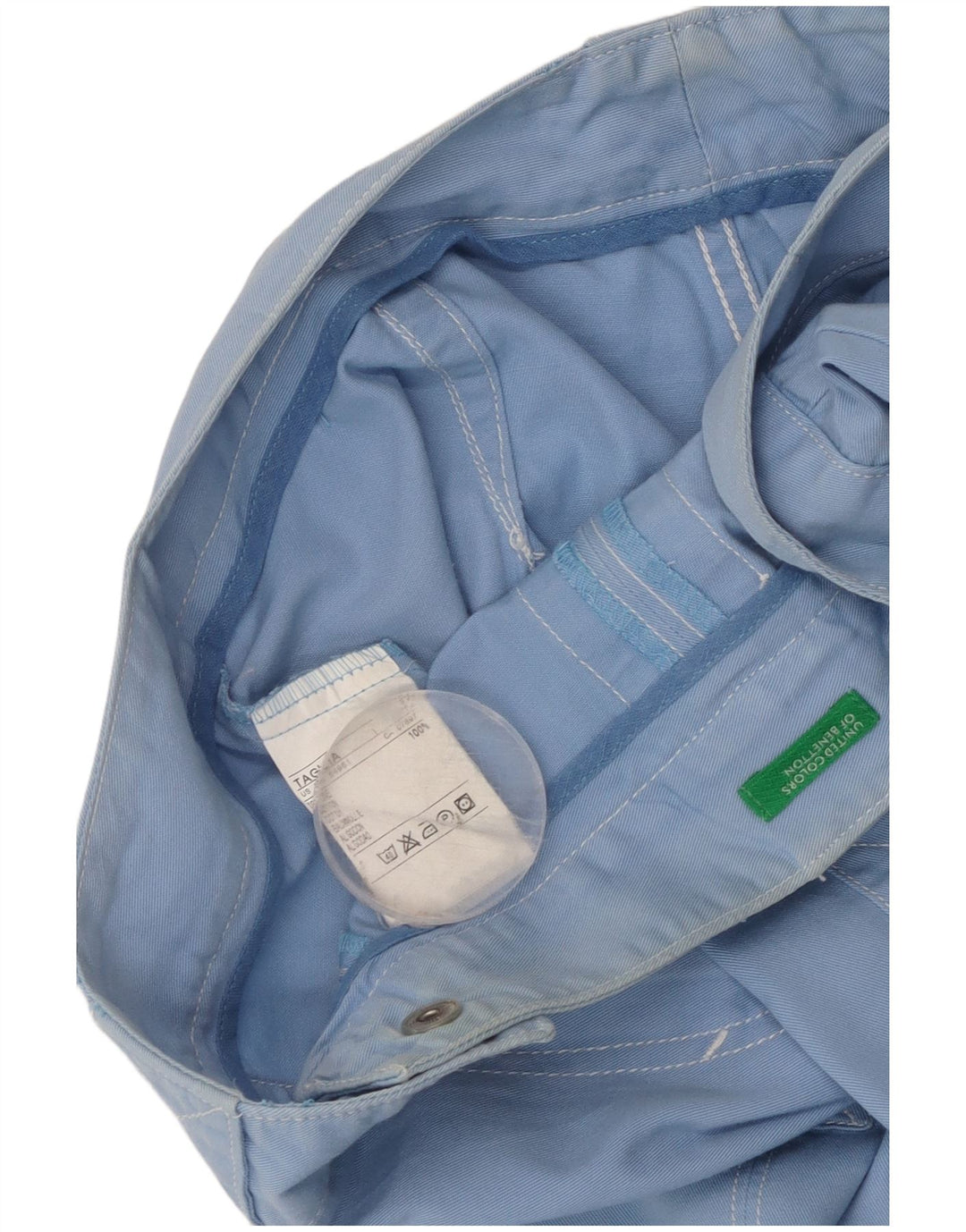 Женские прямые укороченные брюки Benetton W30 L23, синие, хлопок