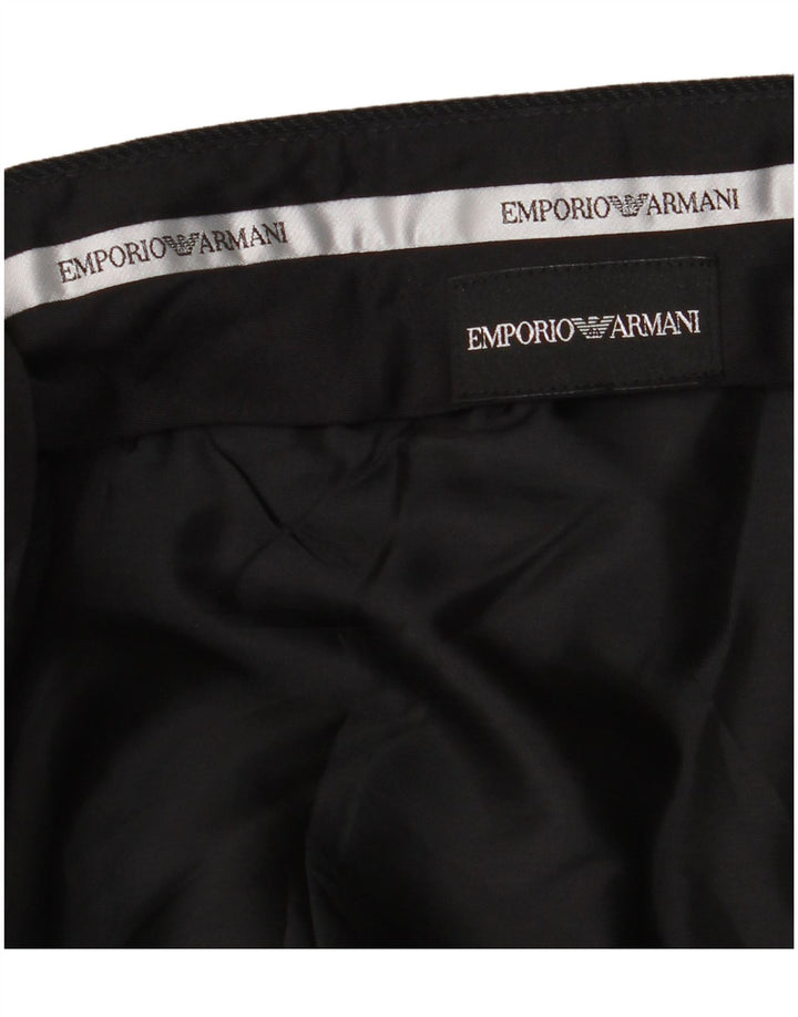 EMPORIO ARMANI Мужские прямые костюмные брюки W36 L32 Черные в тонкую полоску