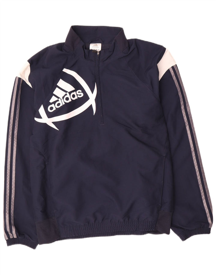 Adidas Мужской спортивный костюм с графическим рисунком Верхняя куртка среднего темно-синего цвета с цветными блоками