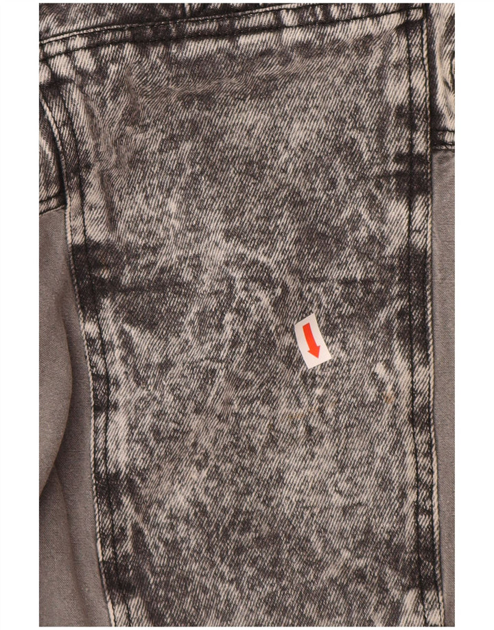 ВИНТАЖНЫЙ женский пуловер из джинсовой куртки UK 20 2XL Серый хлопок