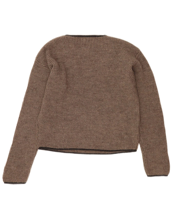 Женский укороченный джемпер с v-образным вырезом Marlboro Classics UK 18 XL, серый акрил