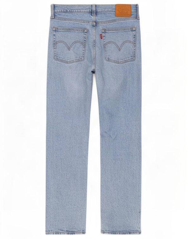 Женские потертые прямые джинсы на танкетке Levi's W25 L28, синий хлопок