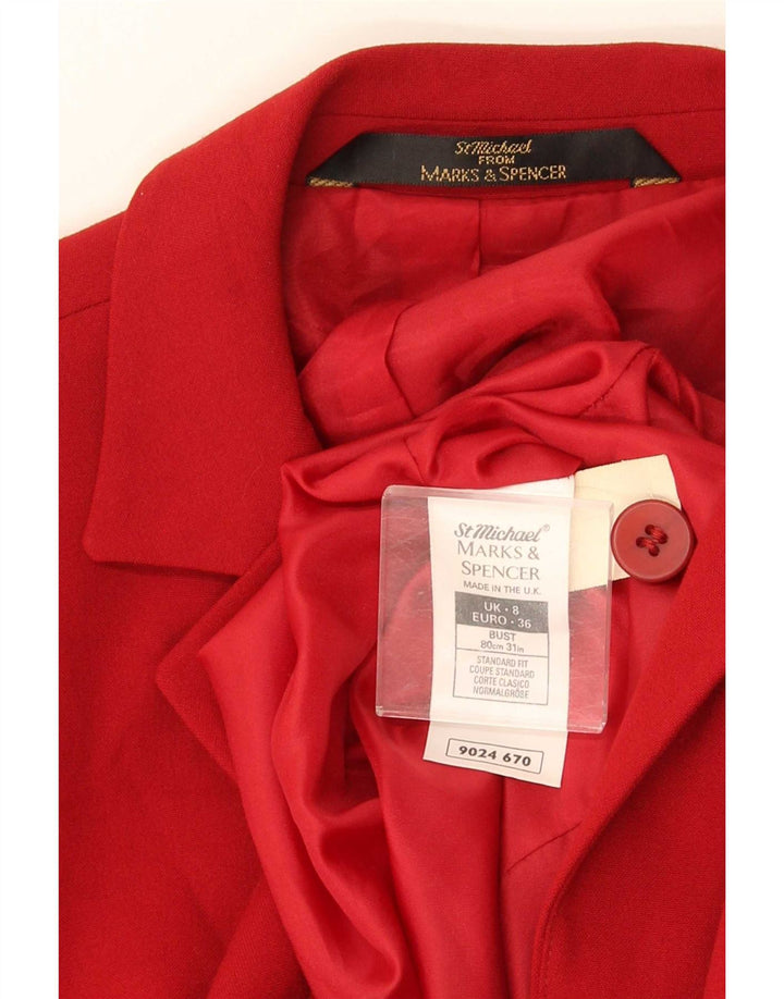 Женский удлиненный пиджак Marks & Spencer St. Michael, Великобритания, 8, маленький красный