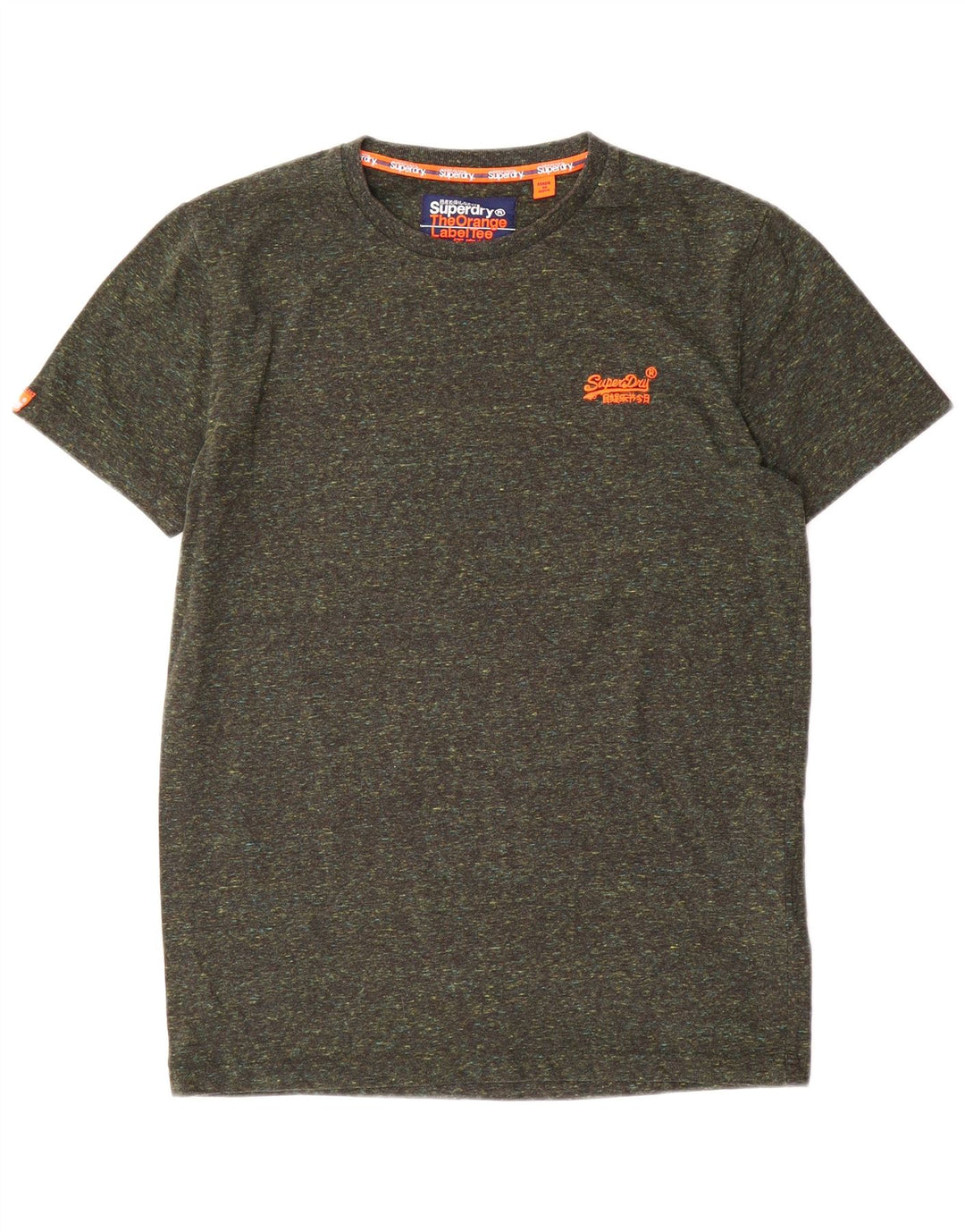 Мужская футболка Superdry Top среднего размера, хаки, крапинка, хлопок