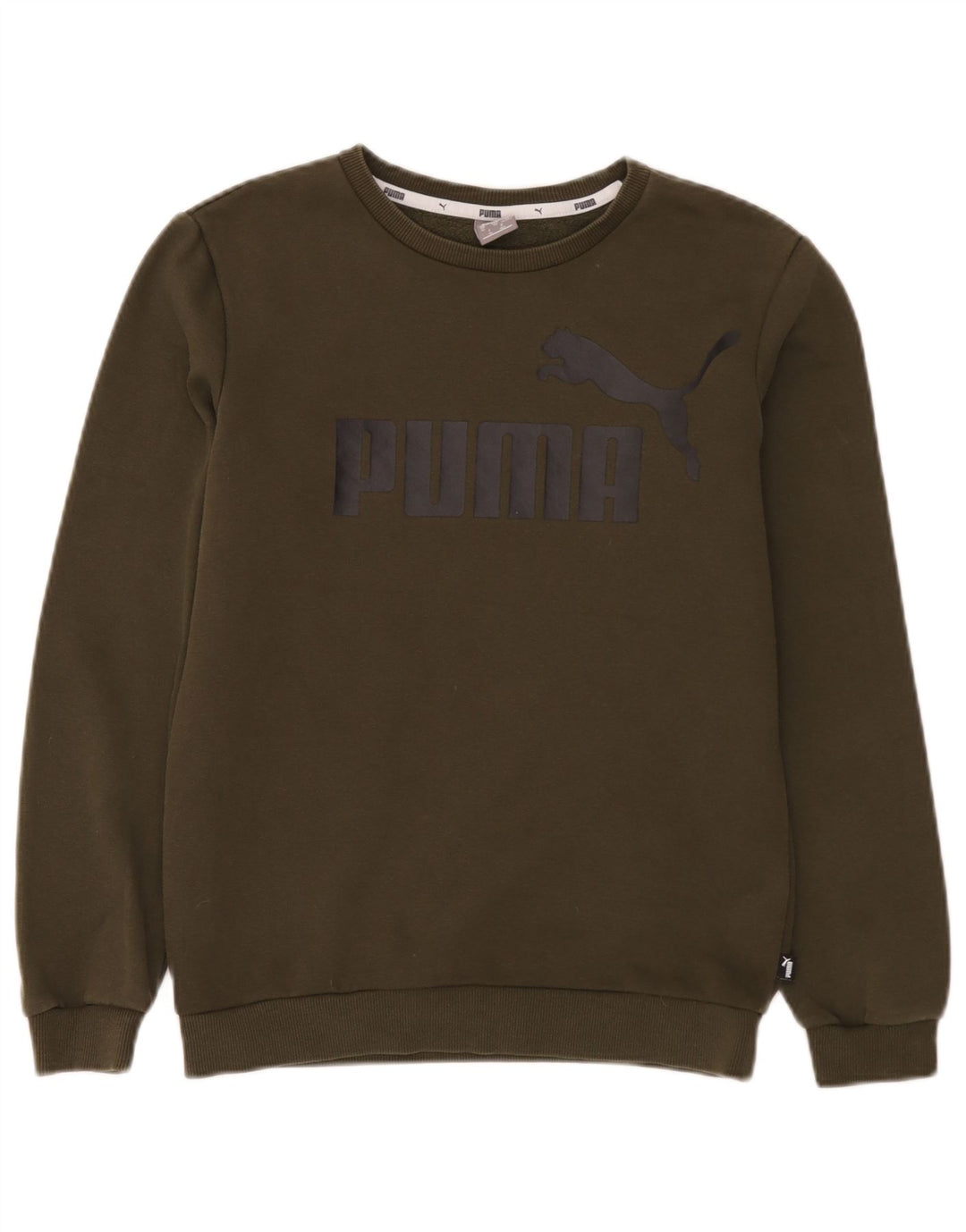 Джемпер с рисунком Puma для мальчиков 13-14 лет, цвет хаки