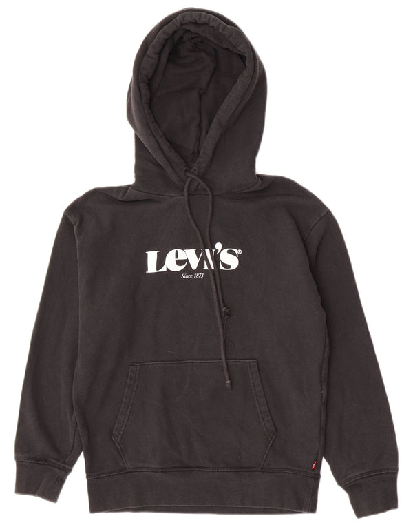 Мужской джемпер с капюшоном с рисунком Levi's 2XS, черный хлопок