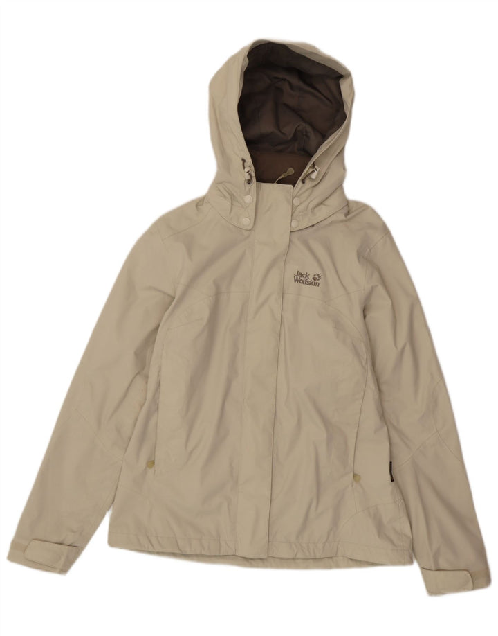 Женская дождевик с капюшоном Jack Wolfskin UK 8/10, маленький, бежевый, полиамид