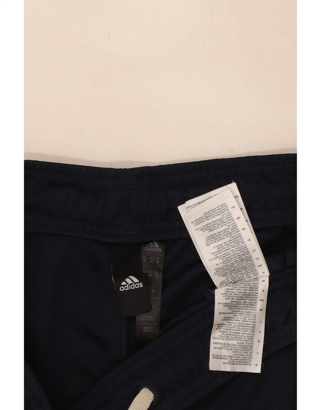 Мужские спортивные брюки Adidas среднего размера, темно-синие, полиэстер с цветными блоками