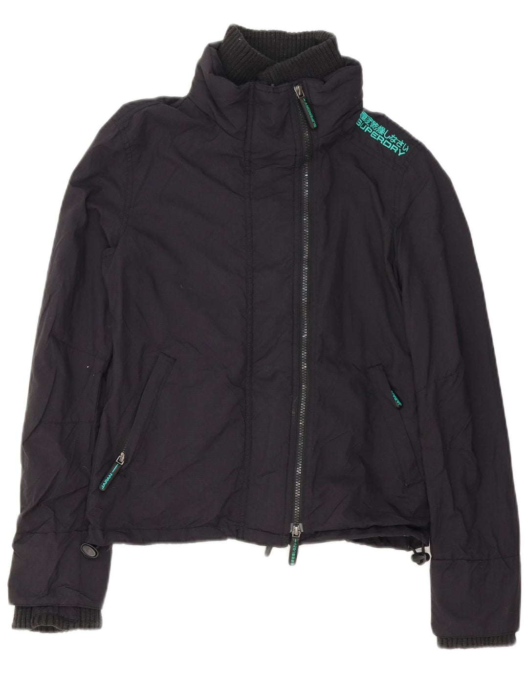 Женская ветровка с рисунком Superdry UK 10, маленькая черная полиэстер