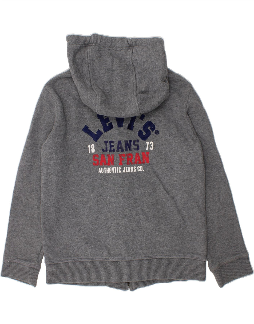 LEVI'S Boys Graphic Zip Hoodie Sweater 8-9 Years Grey Vintage Levi's and Second-Hand Levi's from Messina Hembry 