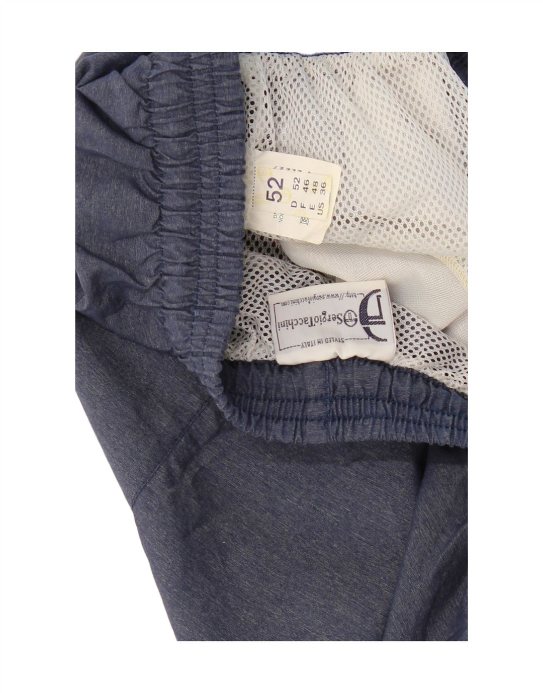 SERGIO TACCHINI Mens Sport Shorts IT 52 XL  Navy Blue Polyamide Vintage Sergio Tacchini and Second-Hand Sergio Tacchini from Messina Hembry 
