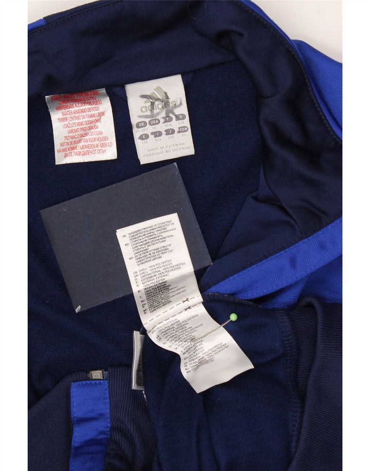 ADIDAS Boys Tracksuit Top Jacket 15-16 Years Navy Blue Colourblock Vintage Adidas and Second-Hand Adidas from Messina Hembry 