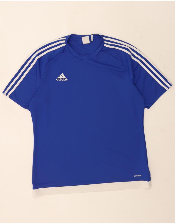 Мужская футболка Adidas Climalite, большой синий полиэстер с цветными блоками
