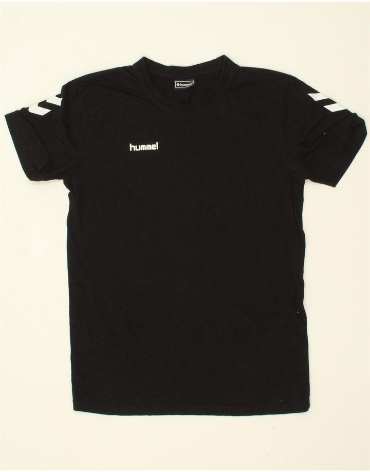 HUMMEL Boys T-Shirt Top 15-16 Years Black Cotton Vintage Hummel and Second-Hand Hummel from Messina Hembry 