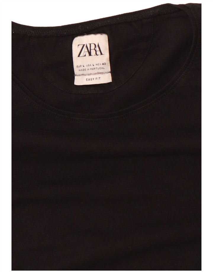 Женская футболка Easy Fit Zara Top UK 14, большая черная