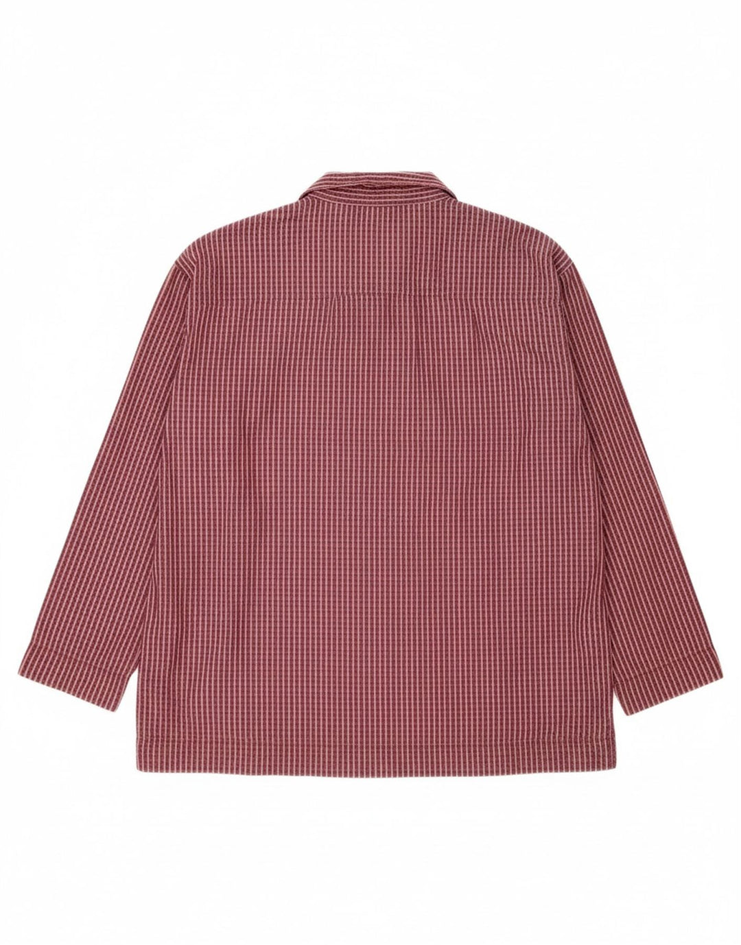 HUGO BOSS Mens Shirt Large Burgundy Check Cotton