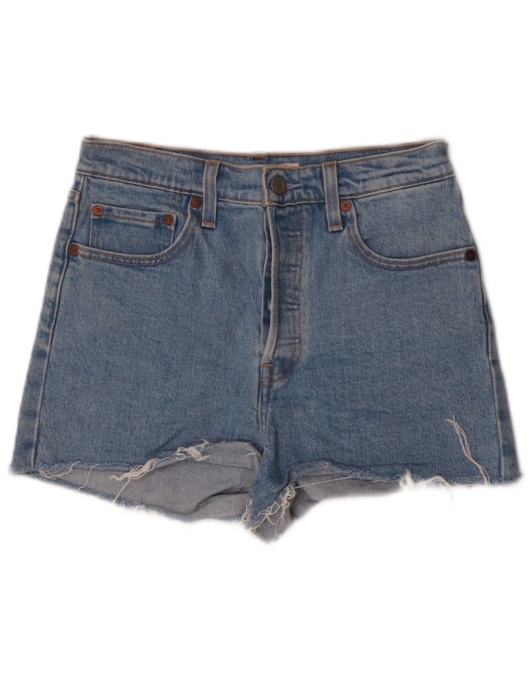 Женские джинсовые шорты Levi's W28, хлопковые, среднего синего цвета