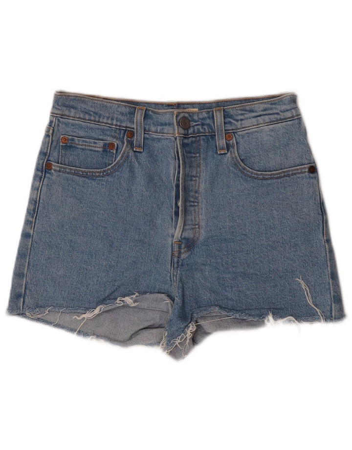 Женские джинсовые шорты Levi's W28, хлопковые, среднего синего цвета