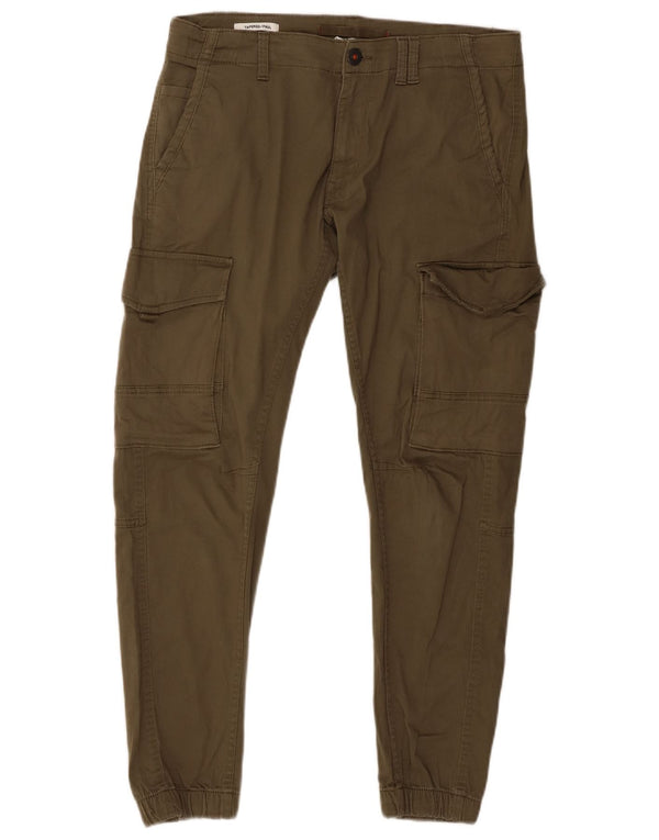 Мужские зауженные брюки-карго Jack & Jones Paul W32 L30, хлопок цвета хаки