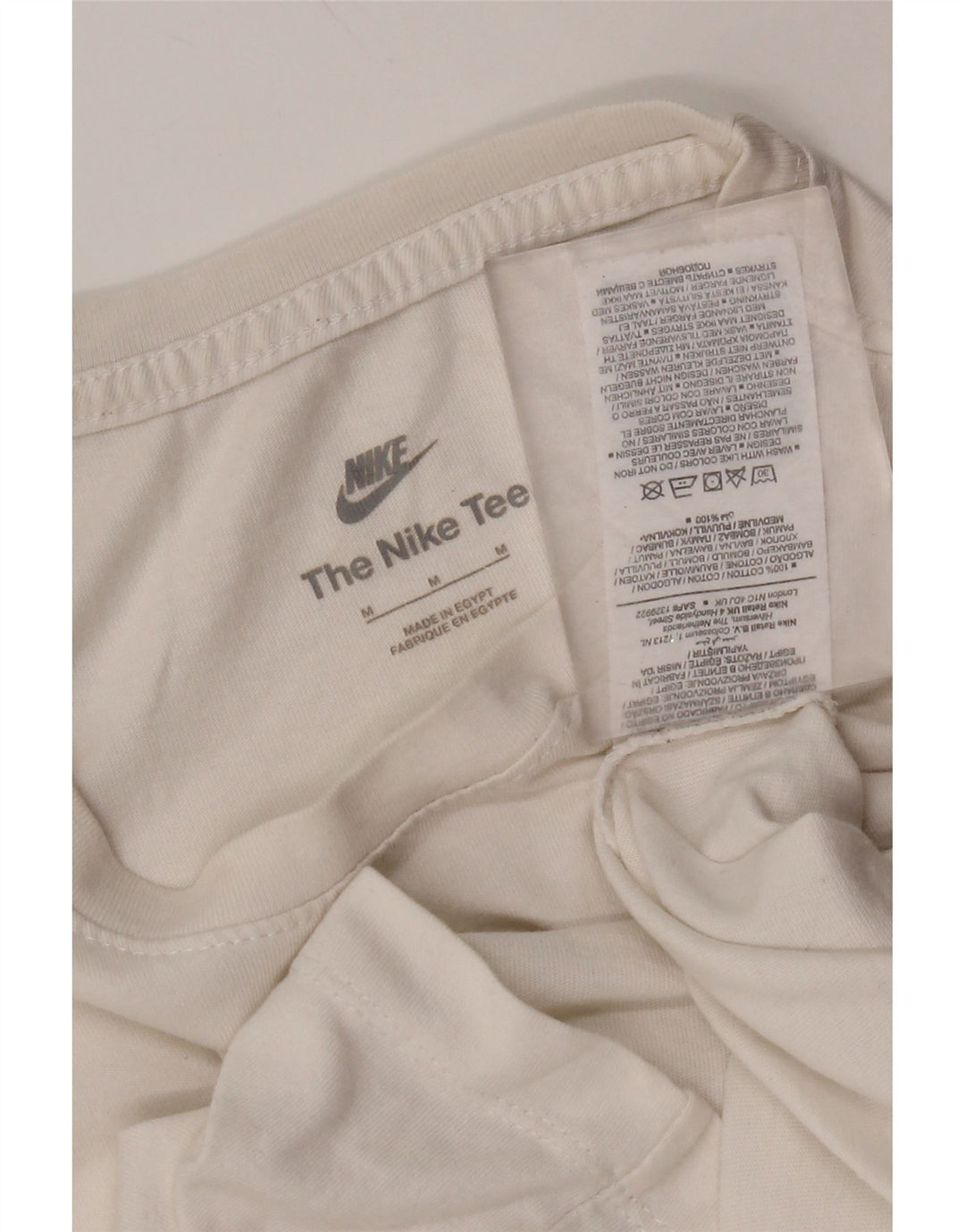 Мужская футболка Nike из хлопка белого цвета среднего размера