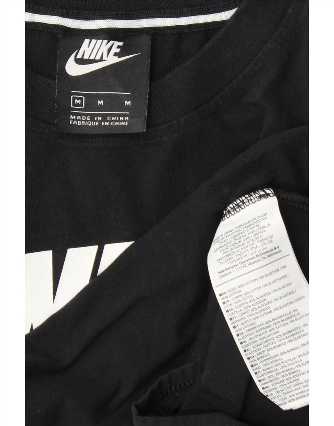 Женское боди с графическим рисунком Nike UK 12, средний черный хлопок, черный