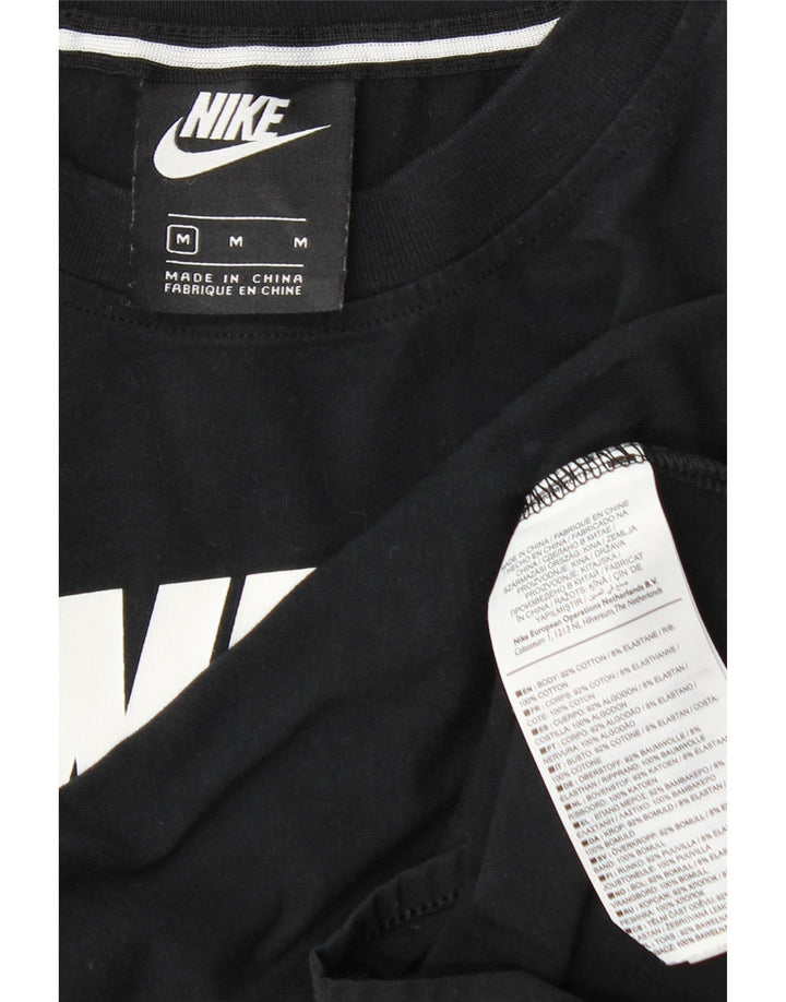 Женское боди с графическим рисунком Nike UK 12, средний черный хлопок, черный