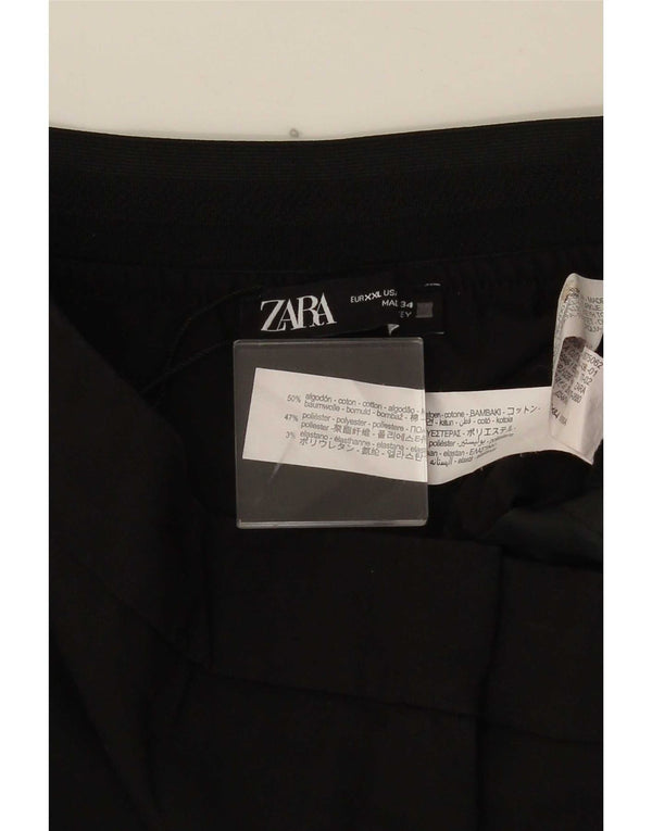 Женские зауженные брюки-чинос с высокой талией Zara 2XL W34 L27, черный хлопок