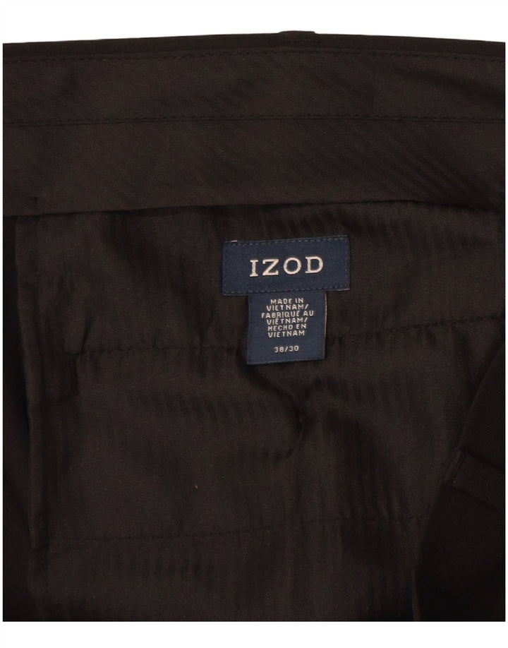 IZOD Мужские прямые брюки W38 L30, черный полиэстер