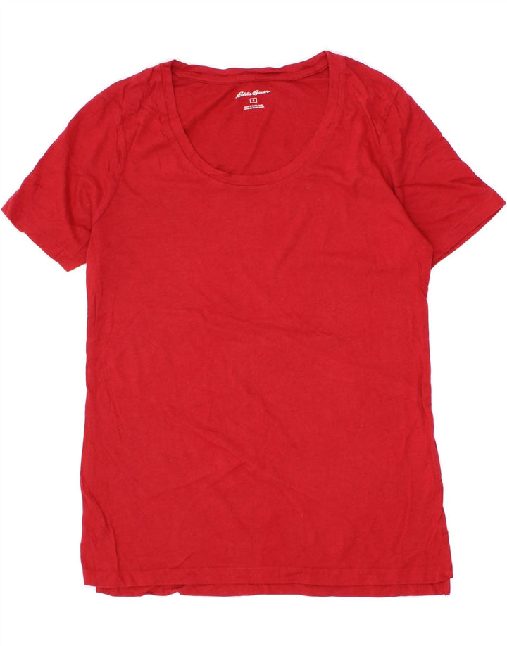 EDDIE BAUER Womens T-Shirt Top UK 10 Small Red Cotton Vintage Eddie Bauer and Second-Hand Eddie Bauer from Messina Hembry 