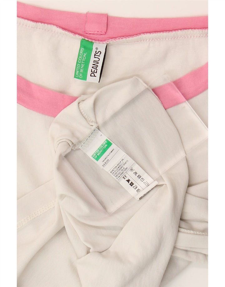 Женская укороченная футболка BENETTON Peanuts UK 6 XS, белый хлопок