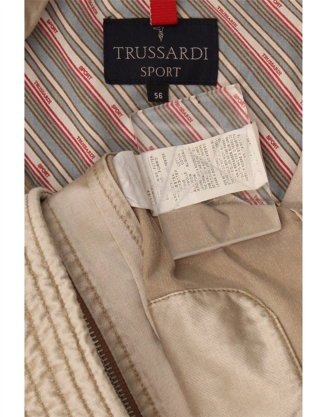 Мужская куртка Trussardi IT 56 3XL Бежевый Полиэстер