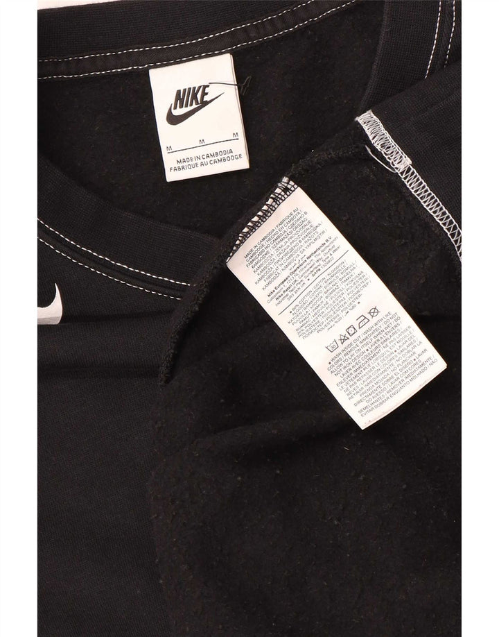 Мужской свитер большого размера с графикой Nike, средний черный хлопковый джемпер