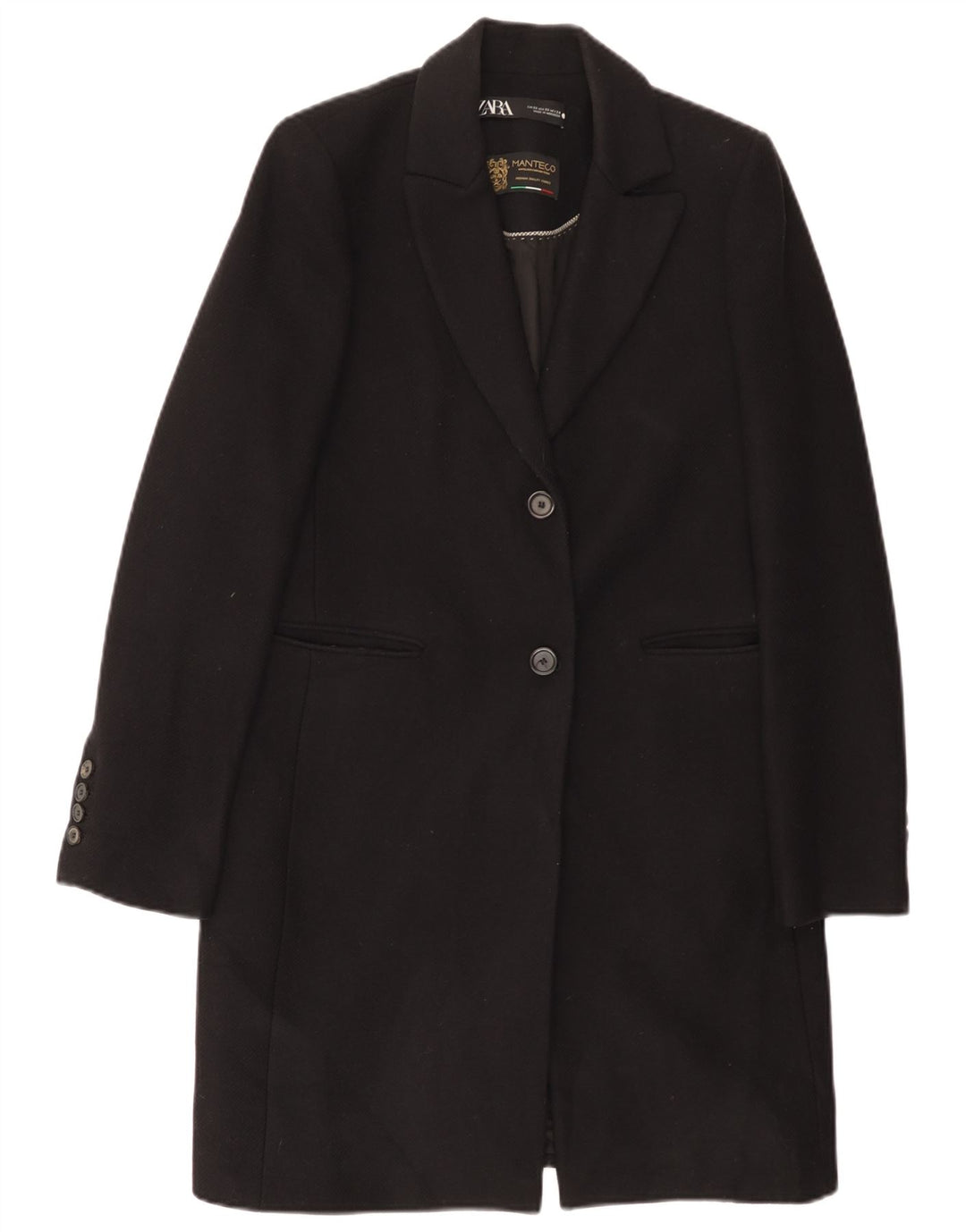 Женское пальто Zara UK 6 XS, черное шерстяное