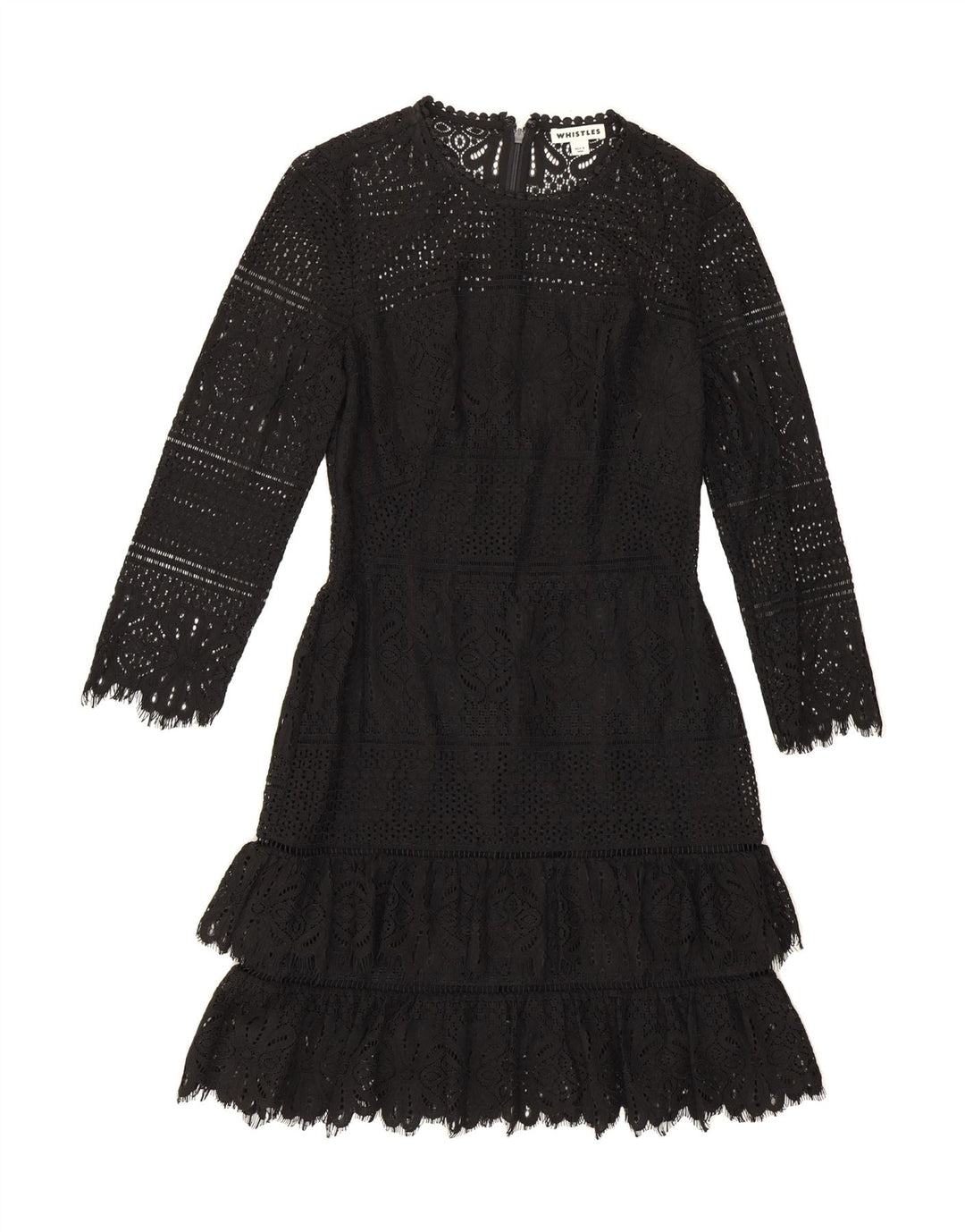 WHISTLE Womens Long Sleeve Tiered Dress UK 8 Small Black Polyamide Vintage Whistle and Second-Hand Whistle from Messina Hembry 