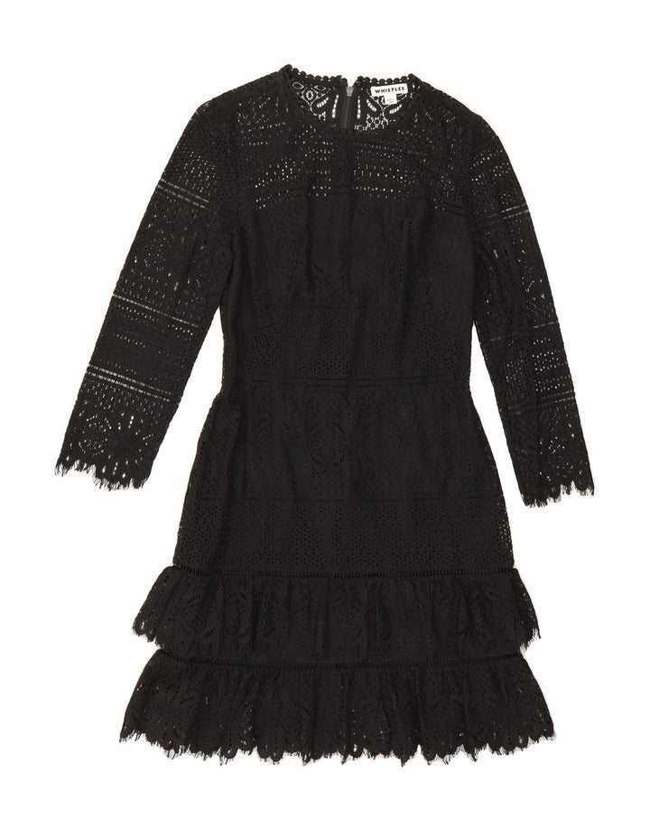WHISTLE Womens Long Sleeve Tiered Dress UK 8 Small Black Polyamide Vintage Whistle and Second-Hand Whistle from Messina Hembry 