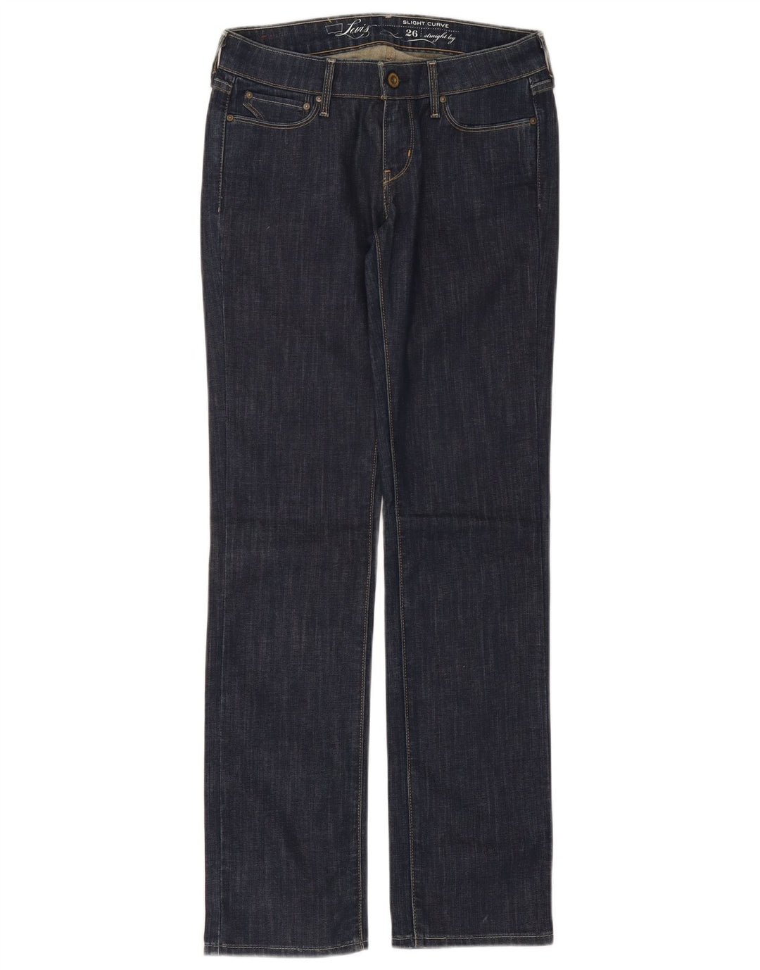 Женские прямые джинсы Levi's W26 L32 темно-синего цвета, хлопок