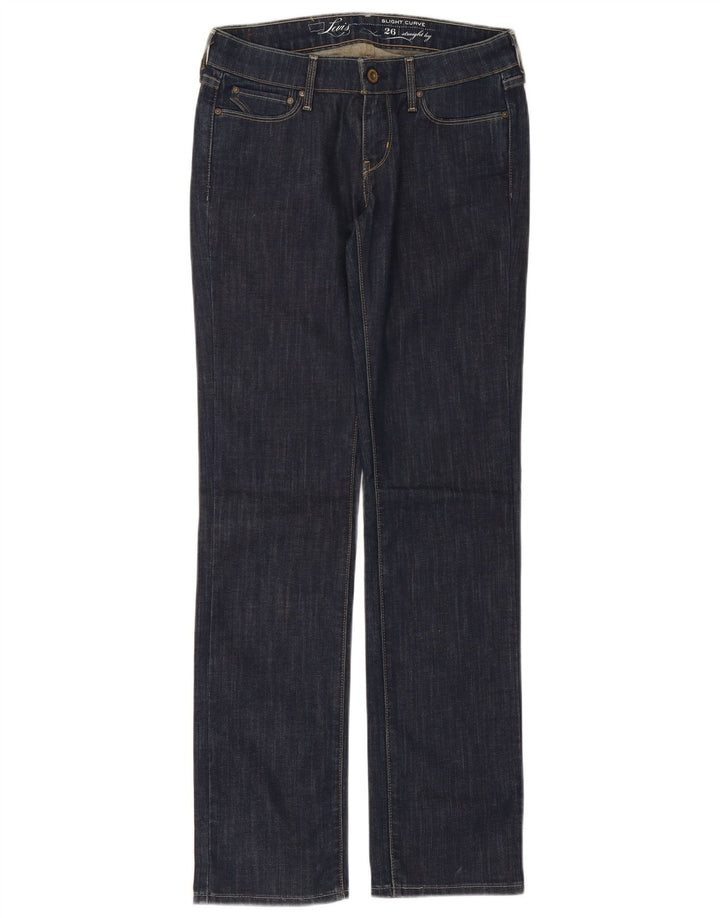 Женские прямые джинсы Levi's W26 L32 темно-синего цвета, хлопок