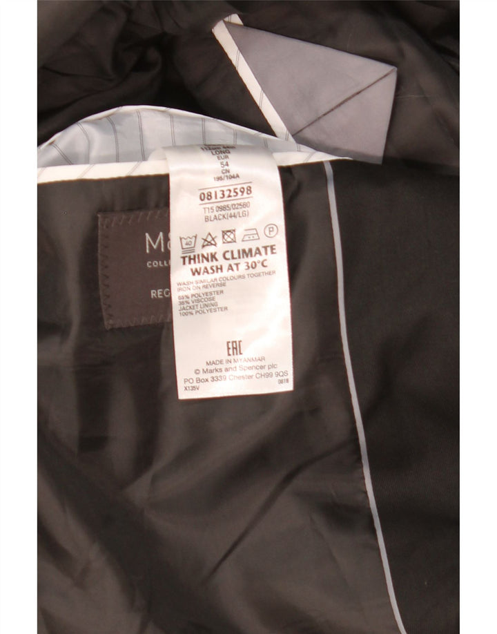 Мужской пиджак на двух пуговицах Marks & Spencer UK 44 XL, черный полиэстер