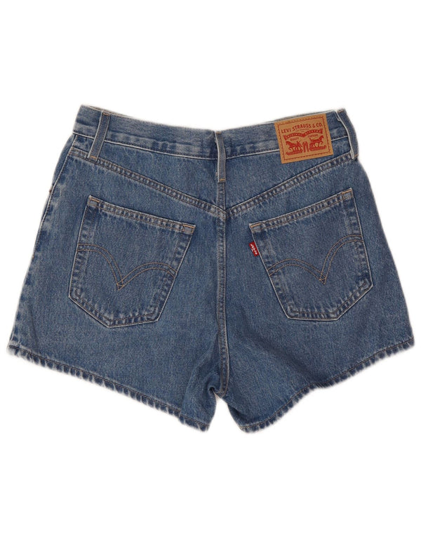 Женские джинсовые шорты Levi's Mom с высокой талией W28, хлопковые, среднего синего цвета