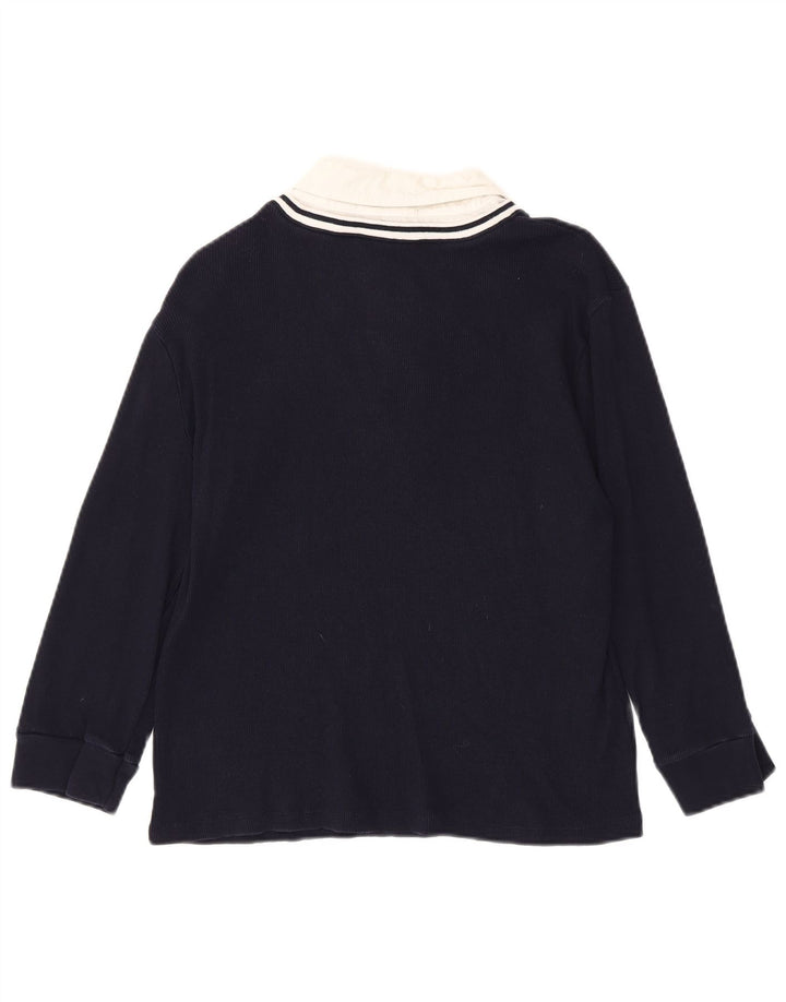 RALPH LAUREN Женский топ с рукавом 3/4, Великобритания, 18 XL, темно-синий, хлопок с цветными блоками